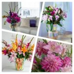Interior veraniego con preciosos ramos de flores silvestre