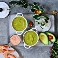 CREMA 'GREEN MARY' CON COCKTAIL DE GAMBAS