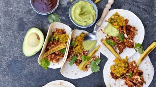 Tacos de Pollo con Barbacoa