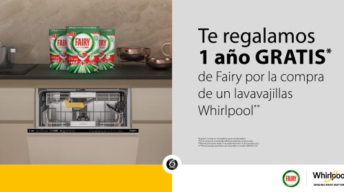 Whirlpool y Fairy se unen de nuevo regalando un año gratis por la compra de un lavavajillas