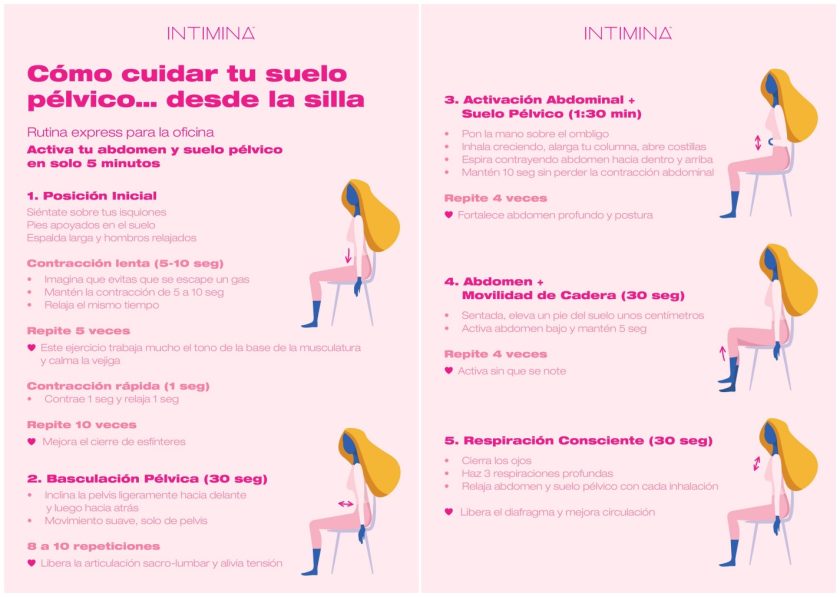 Rutina exprés de 5 minutos para cuidar del suelo pélvico desde la silla.