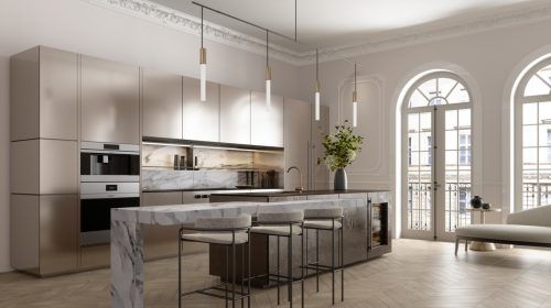 La cocina como una prolongación del lenguaje arquitectónico.