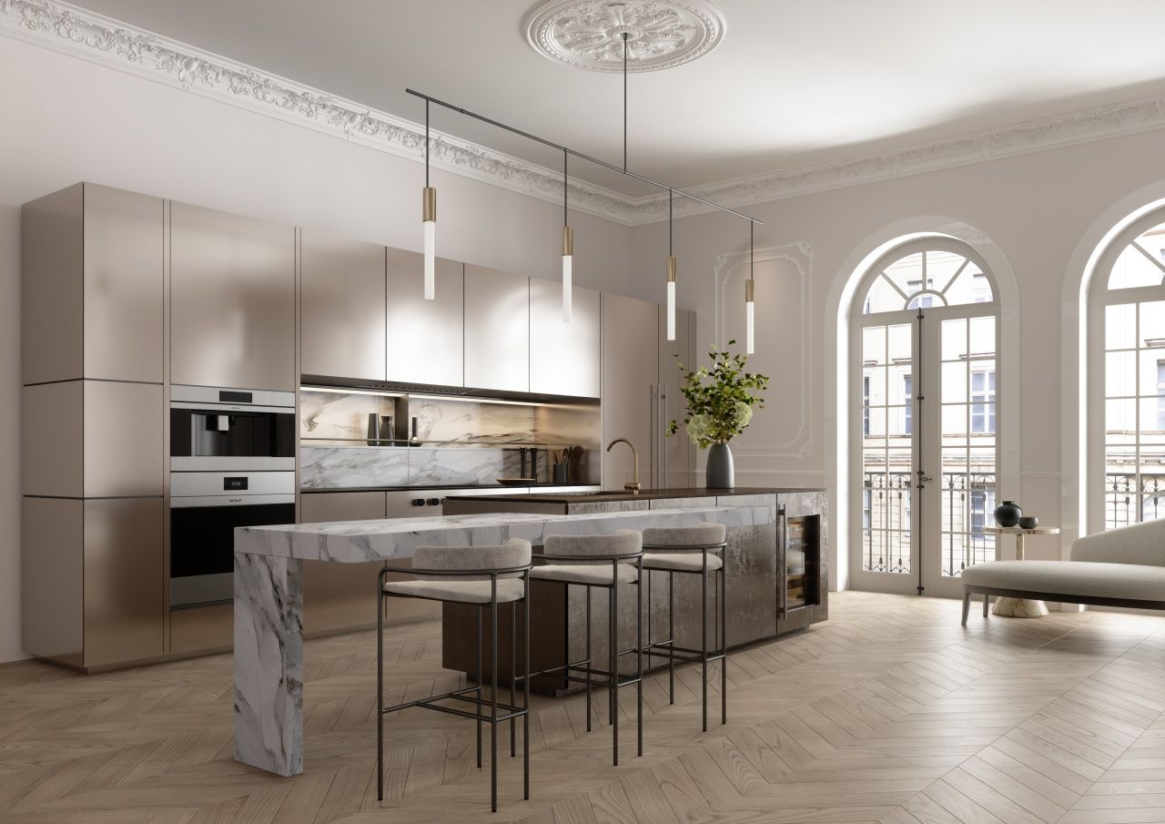 La cocina como una prolongación del lenguaje arquitectónico.