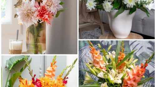 La moda de los ramos rebosantes de flores.