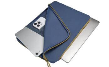Funda ultrafuncional con doble compartimento para varios dispositivos.