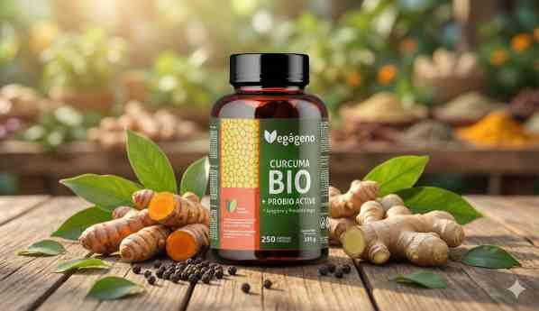 Cúrcuma con jengibre y pimienta negra Bio con probióticos y prebióticos