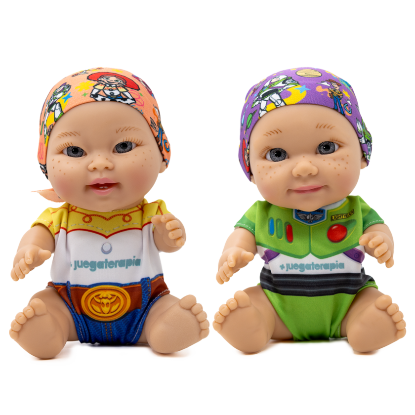 “La Fundación Juegaterapia lanza dos nuevos Baby Pelones inspirados en Toy Story: Buzz Lightyear y Jessie, junto con Disney y Pixar”
