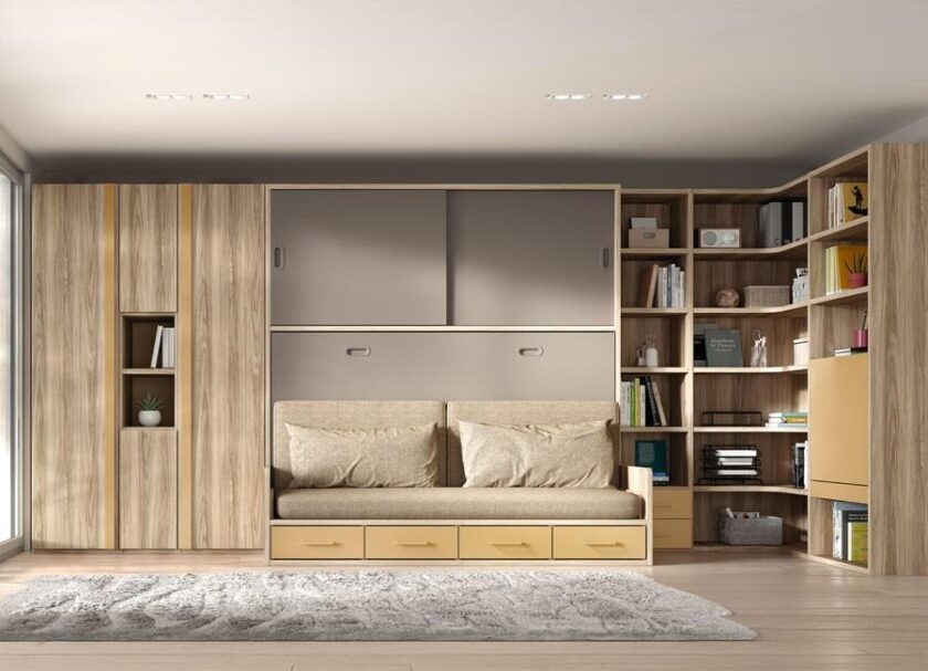 Camas abatibles modernas para transformar habitaciones pequeñas.